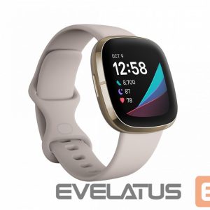 Smart watches Fitbit  Sense Lunar Soft Gold Stainless Steel White