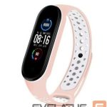 Strap iLike  Silicone Wristband Strap for Xiaomi Mi Band 5 Dots Pink White