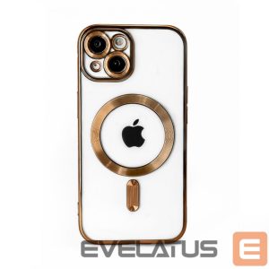 Back panel cover iLike Apple iPhone 15 Electroplate TPU Case with MagSafe Transparent Gold