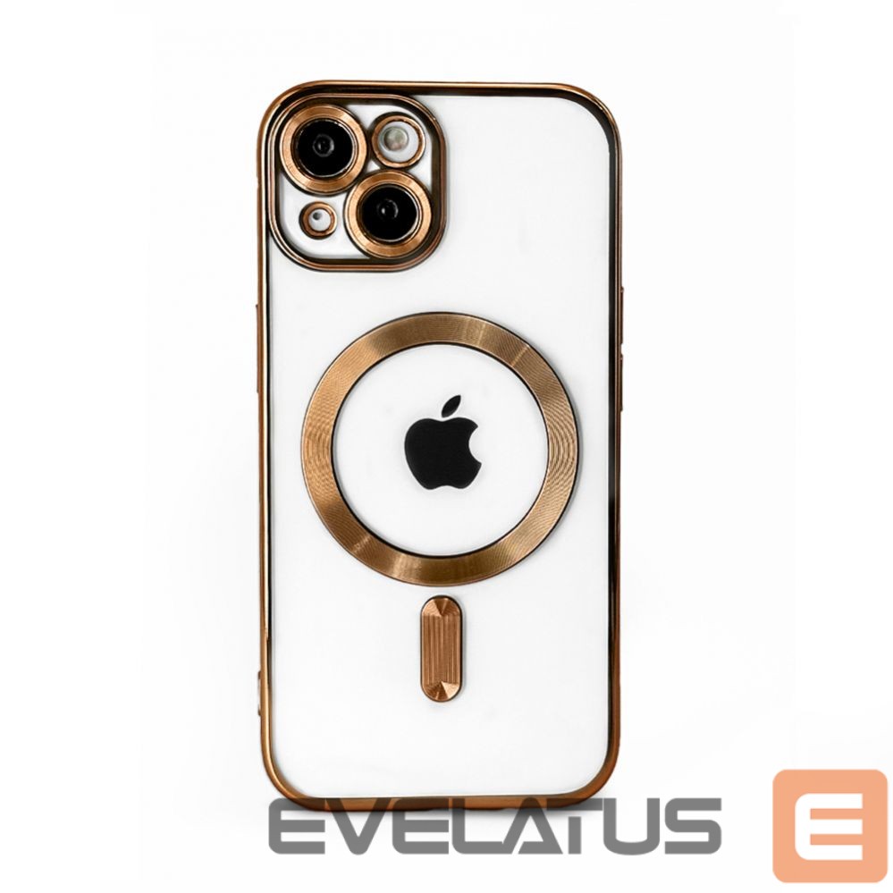 Back panel cover iLike Apple iPhone 15 Electroplate TPU Case with MagSafe Transparent Gold