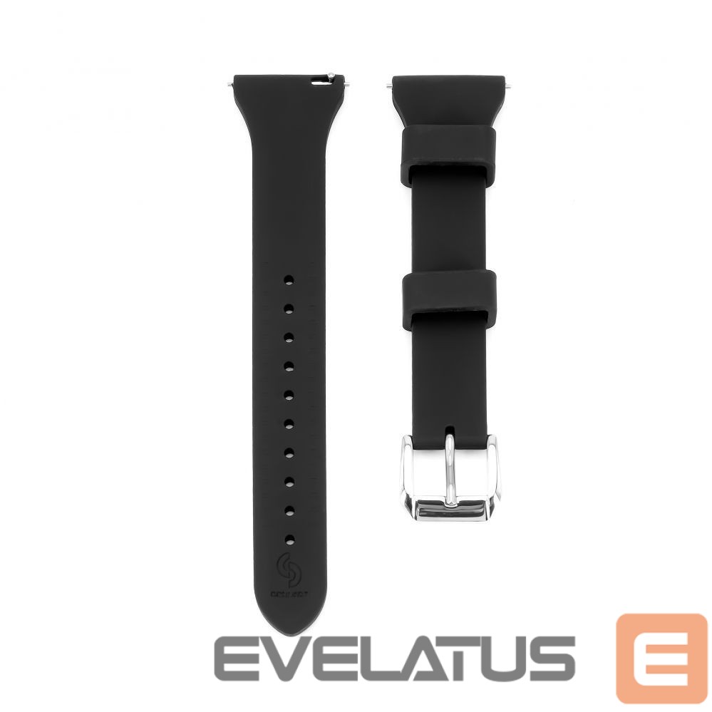 Strap Connect 20mm T-buckle Silicone Loop Watch Strap (130mm M/L) Black