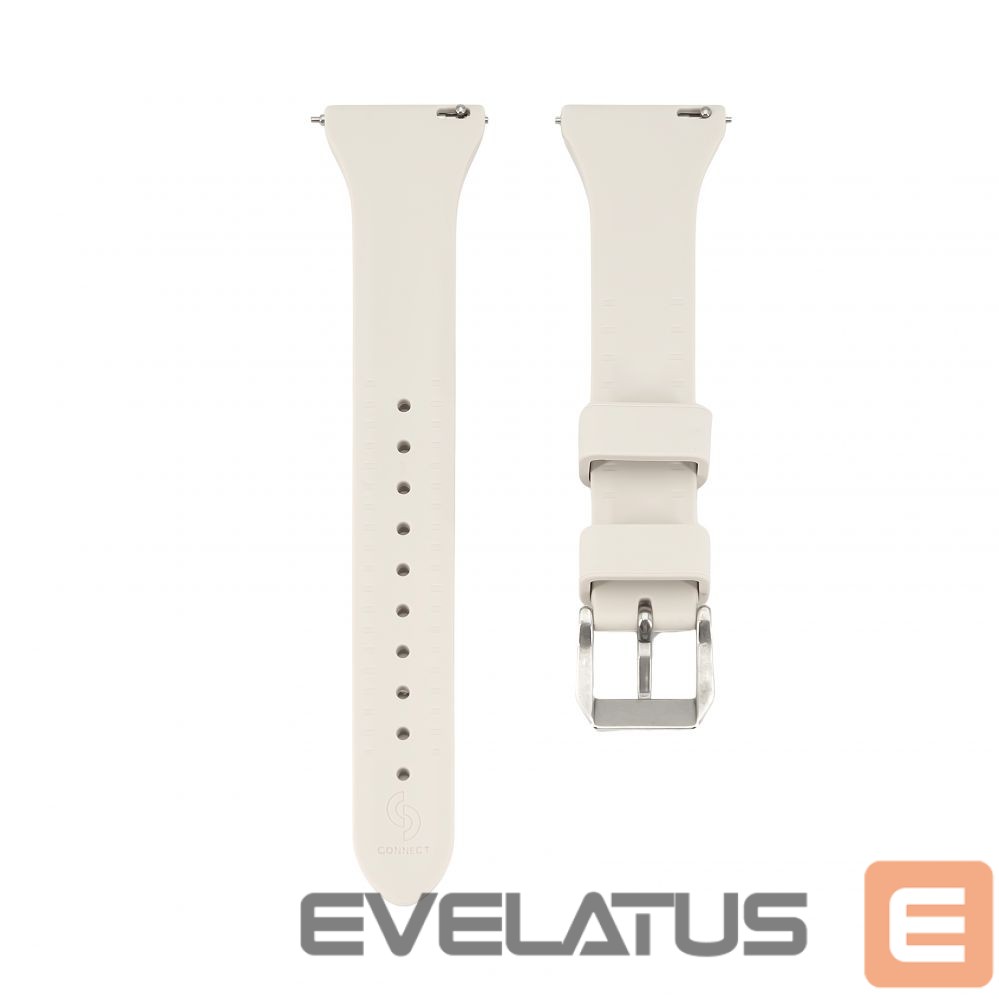Strap Connect 20mm T-buckle Silicone Loop Watch Strap (130mm M/L) Silver