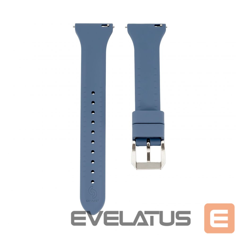 Strap Connect 22mm T-buckle Silicone Loop Watch Strap (130mm M/L) Blue
