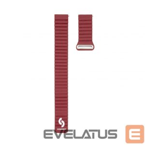 Strap Connect  20mm Flat head Leather - Silicone Loop Magnetic Watch Strap (130mm M/L) Wine Red