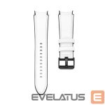 Strap Connect  20mm Silicone Patch Leather Watch Strap (130mm M/L) White
