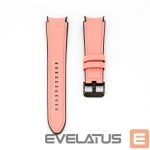 Strap Connect  20mm Silicone Patch Leather Watch Strap (130mm M/L) Pink