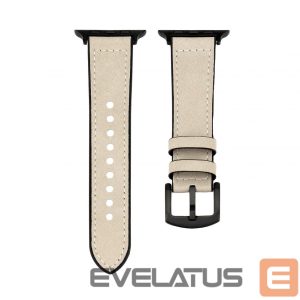 Strap Connect  Watch 38/40/41mm Silicone patch Leather Watch Strap (132mm M/L) White