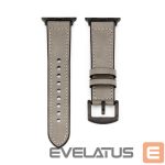 Strap Connect  Watch 38/40/41mm Silicone patch Leather Watch Strap (132mm M/L) Silver