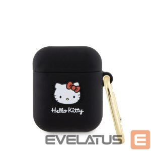 Headphone case Hello Kitty Apple Airpods 1/2 cover czarny Silicone 3D Kitty Head Black