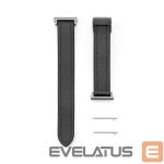 Strap Connect  20mm Silicone Leather Watch Straps with Magnetic Black