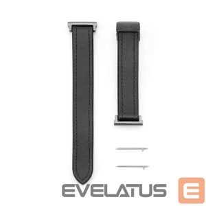 Strap Connect  20mm Silicone Leather Watch Straps with Magnetic Black