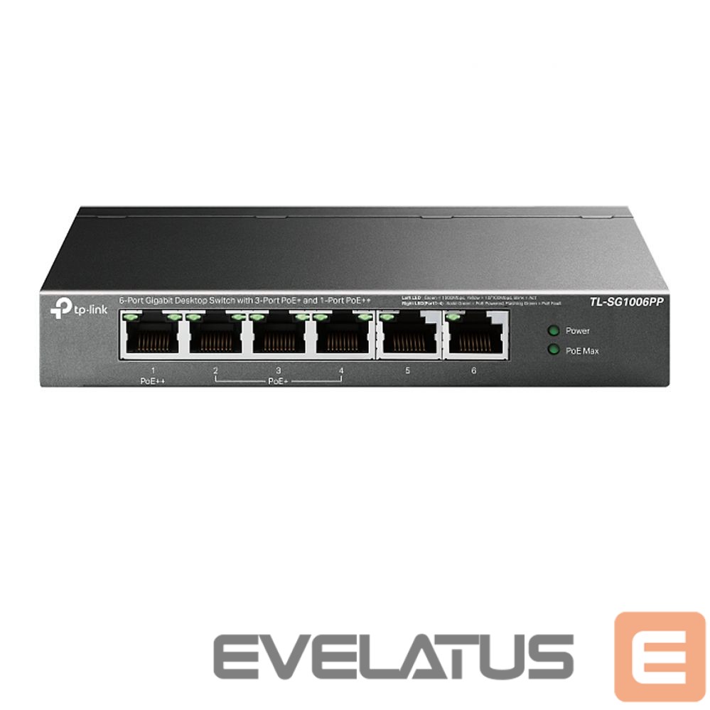 Commutator TP-Link NET SWITCH 6PORT 3POE+/1POE++/TL-SG1006PP