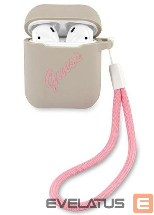 Headphone case Guess Apple AirPods 1/2 cover Silicone Vintage case Grey