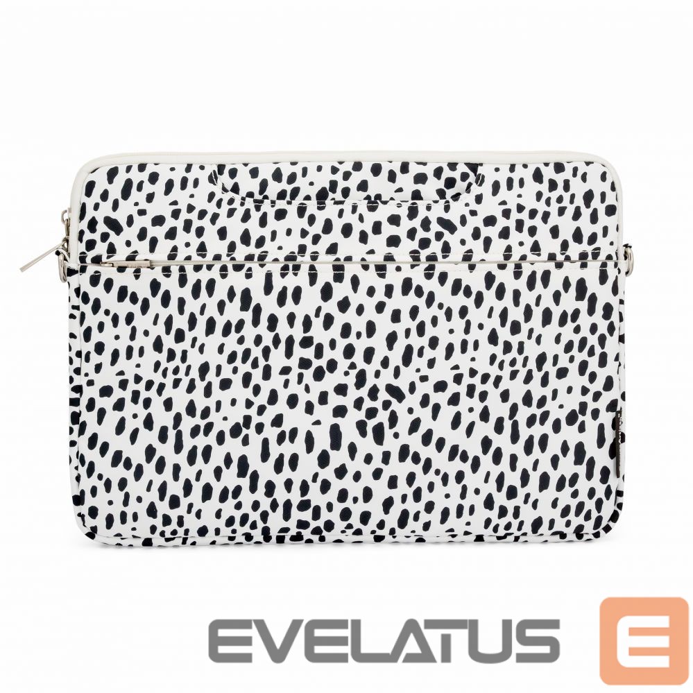 Laptop Bag iLike 15-16 Inches Fabric Laptop Bag With Strap Leopard White