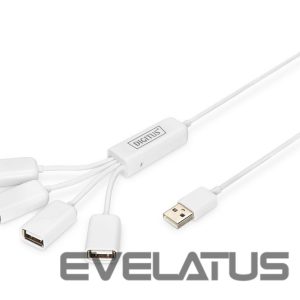 Other Computer Accessory Digitus  USB 2.0 Cable Hub, 4-Port 4x USB A/F, 1x USB A male, DC2.5mm (PSU not incl.) DA-70216 