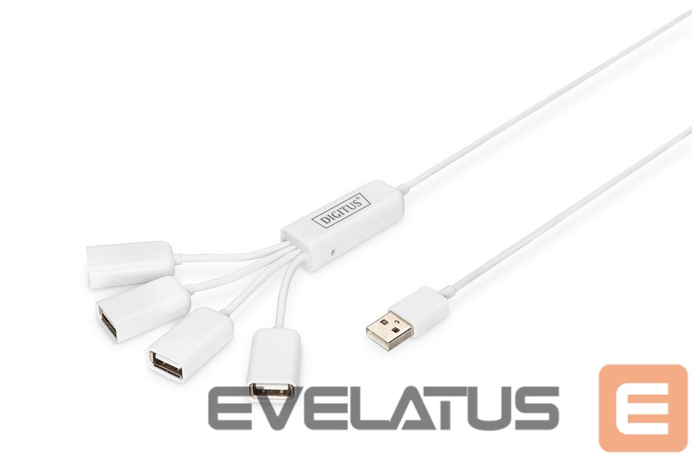 Other Computer Accessory Digitus USB 2.0 Cable Hub, 4-Port 4x USB A/F, 1x USB A male, DC2.5mm (PSU not incl.) DA-70216