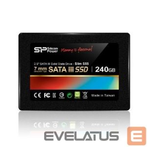 Hard drive SSD Silicon power  Slim S55 240 GB, SSD interface SATA, Write speed 450 MB/s, Read speed 550 MB/s 