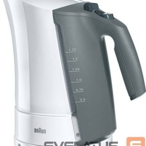 Teapot Braun  WK 300 Standard kettle, 2200 W, 1.7 L, Plastic, White, 360° rotational base 