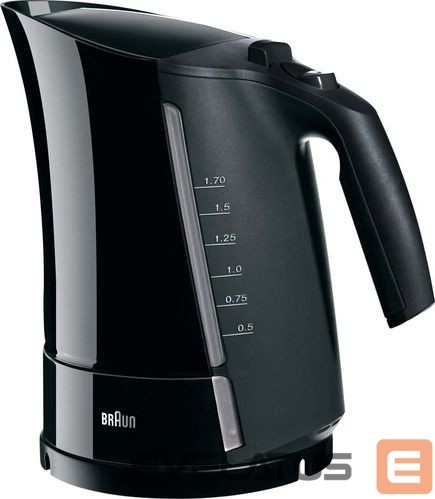 Teapot Braun WK 300 Standard kettle, Plastic, Black, 2200 W, 360° rotational base, 1.7 L