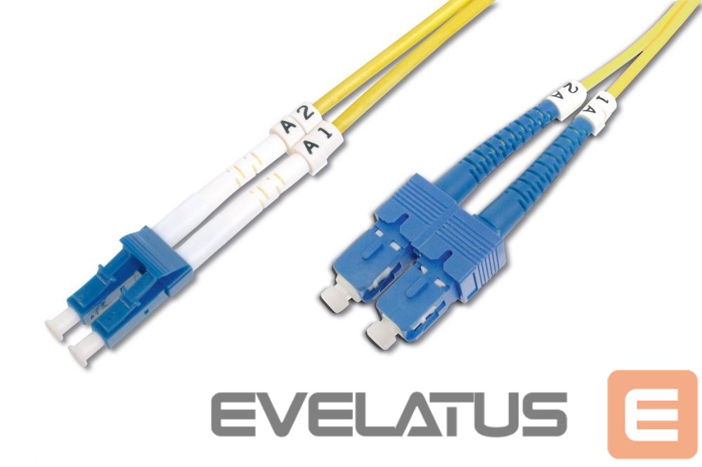Commutator Digitus Patch Cord FO, Duplex, LC to SC SM OS2 09/125 µ, 2 m Yellow