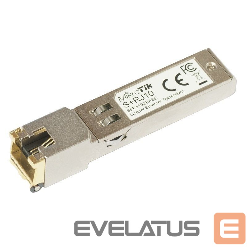 Server - Other Accessories Mikrotik S+RJ10 SFP+, Copper, RJ-45, 10/100/1000/10000 Mbit/s, Maximum transfer distance 200 m, COMPATIBLE ONLY WITH ACTIVE COOLING SWITCHES (DISCONNECTS WITH PASSIVE COOLING SWITCHES), -20 to +60C