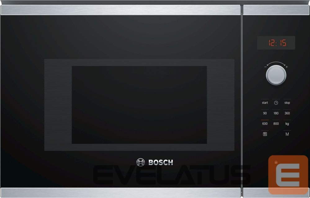 Microwave Bosch Microwave Oven BFL523MS0 20 L, Retractable, Rotary knob, Touch Control, 800 W, Stainless steel/ black, Built-in, Defrost function