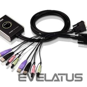 Server - Other Accessories Aten  2-Port USB DVI/Audio Cable KVM Switch with Remote Port Selector 