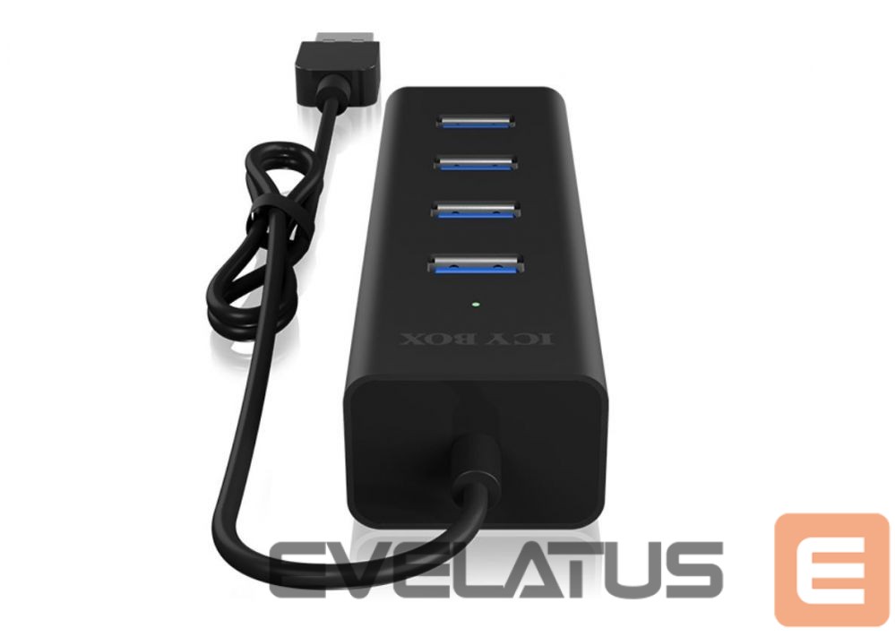 Routers Raidsonic 4 port USB 3.0 hub IB-HUB1409-U3 Black