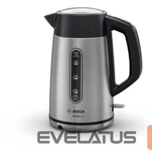 Teapot Bosch  Kettle DesignLine TWK4P440 Electric, 2400 W, 1.7 L, Stainless steel, 360° rotational base, Stainless steel/Black 