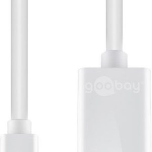 Converter Goobay  Mini DisplayPort/HDMI adapter cable 1.1 51729 White,  HDMI female (Type A),  Mini DisplayPort male 