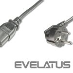 Cable Digitus  Power Cord, Schuko (CEE 7/7) 90ø angled - C13 M/F, H05VV-F3G 0.75qmm 1.8 m, Black 