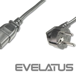 Cable Digitus  Power Cord, Schuko (CEE 7/7 ) 90ø angled - C13 M/F, H05VV-F3G 0.75qmm 0.75 m, Black 