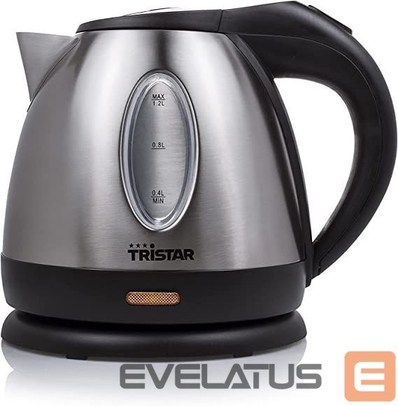 Teapot Tristar Jug Kettle WK-1323 Standard, 1500 W, 1.2 L, Stainless steel, 360° rotational base, Silver