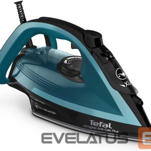 Iron TEFAL  FV6832E0 Steam Iron, 2800 W, Water tank capacity 270 ml, Continuous steam 50 g/min, Steam boost performance 260 g/min, Black/Blue 