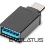 Routers Digitus  USB Type-C adapter, type C to A M/F, 3A, 5GB, 3.0 Version AK-300506-000-S	 Black, Jack USB A, Plug USB C 