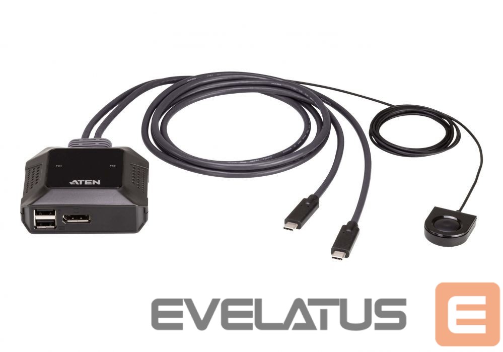 Server - Other Accessories Aten US3312 2-Port USB-C 4K DisplayPort KVM Switch with Remote Port Selector