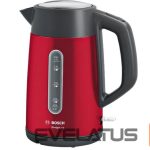 Teapot Bosch  Kettle DesignLine TWK4P434 Electric, 2400 W, 1.7 L, Stainless steel, 360° rotational base, Red/Black 