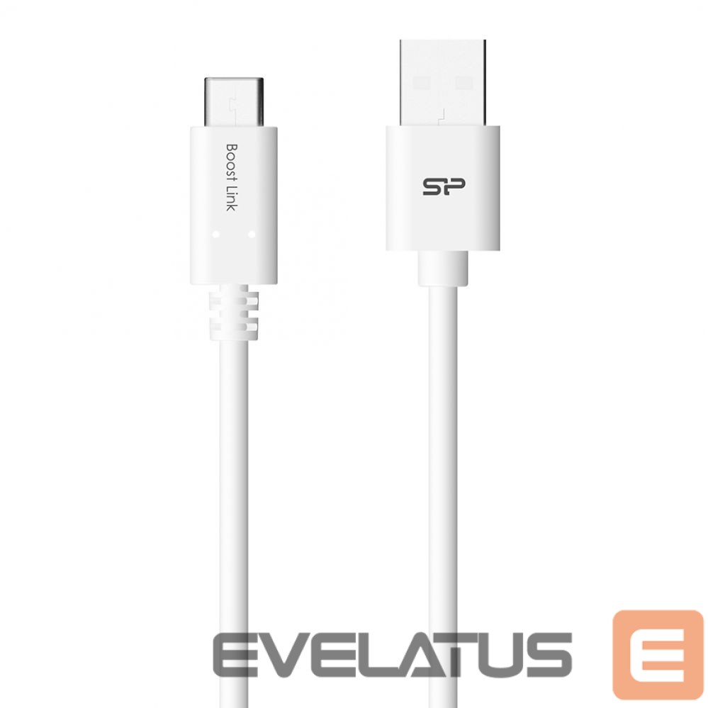 Cable Silicon power USB A to Micro USB-C cable LK10AC White