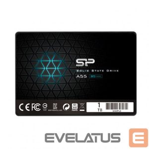 Hard drive SSD Silicon power  A55 1000 GB, SSD interface SATA, Write speed 530 MB/s, Read speed 560 MB/s 