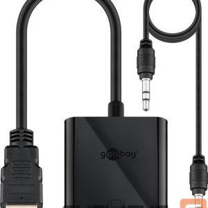 Converter Goobay  HDMI/VGA adapter, nickel plated 68793 Black 