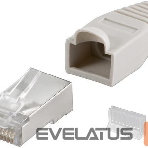 Converter Goobay  68746  RJ45 plug, CAT 5e STP shielded with strain-relief boot, grey 