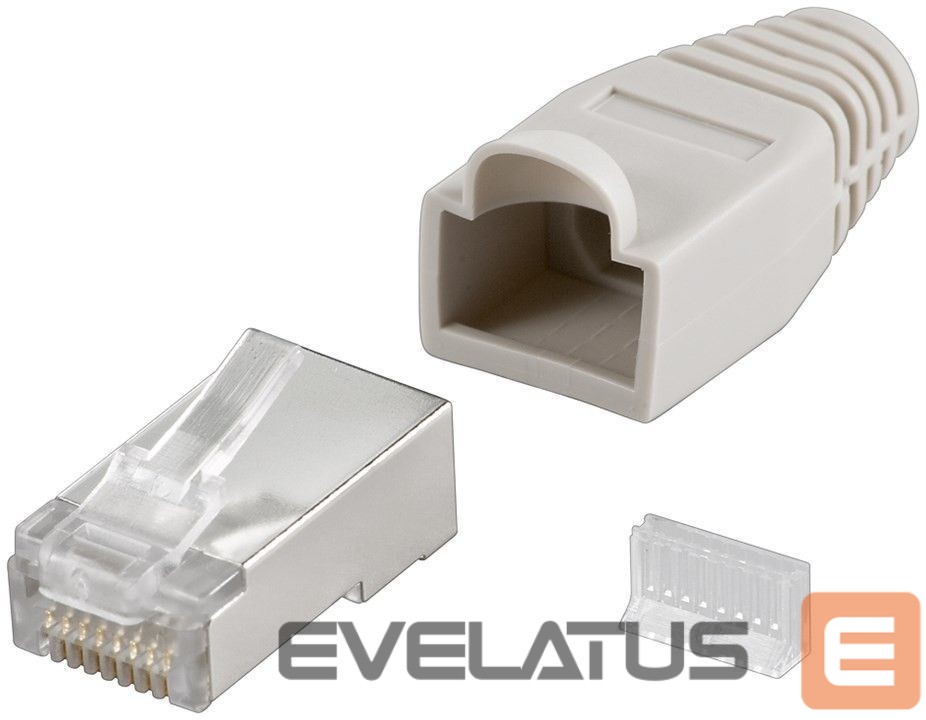 Converter Goobay 68746 RJ45 plug, CAT 5e STP shielded with strain-relief boot, grey