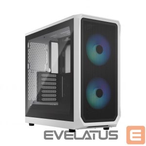 Computer case Fractal Design  Focus 2 RGB White TG Clear Tint, Midi Tower, Power supply included No 
