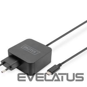 Cable Digitus  Notebook Charger USB-C Power supply 65W PD3.0 DA-10071	 1.2 m, Black 