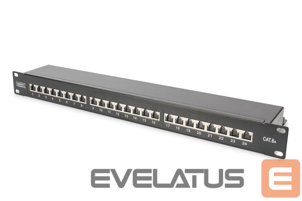 Converter Digitus CAT 6A Patch Panel, RJ45, 8P8C, RJ45 shielding (Tinned bronze)