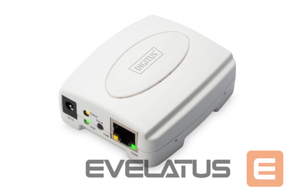 Other Computer Accessory Digitus USB Print Server, 1-Port 1x RJ45, 1x USB A, USB 2.0 DN-13003-2 White