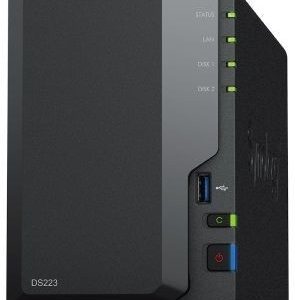 Flash drive Synology  DS223 Up to 2 HDD/SSD Hot-Swap, RTD1619B, Processor frequency 1.7 GHz, 2 GB, DDR4, RAID  Basic, JBOD, RAID 0, RAID 1, 1x1GbE/3xUSB 3.2Gen1, 1x Fans 92 mm x 92 mm 