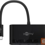 Routers Goobay  4-Port USB-C Multiport Adapter 61073 Black,  USB-A, Type-C 
