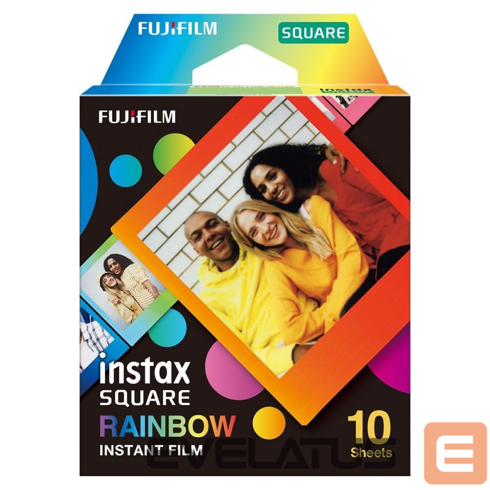 Camera accessory FUJIFILM Instax Square Rainbow (10) Instant Film Quantity 10, 72 x 86 mm, 2.4 x 2.4« Image Area; 3.4 x 2.8» Print Size, For use with instax SQUARE Cameras