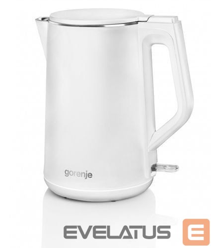 Teapot GORENJE Kettle K15DWW Electric, 2200 W, 1.5 L, Plastic + metal, 360° rotational base, White